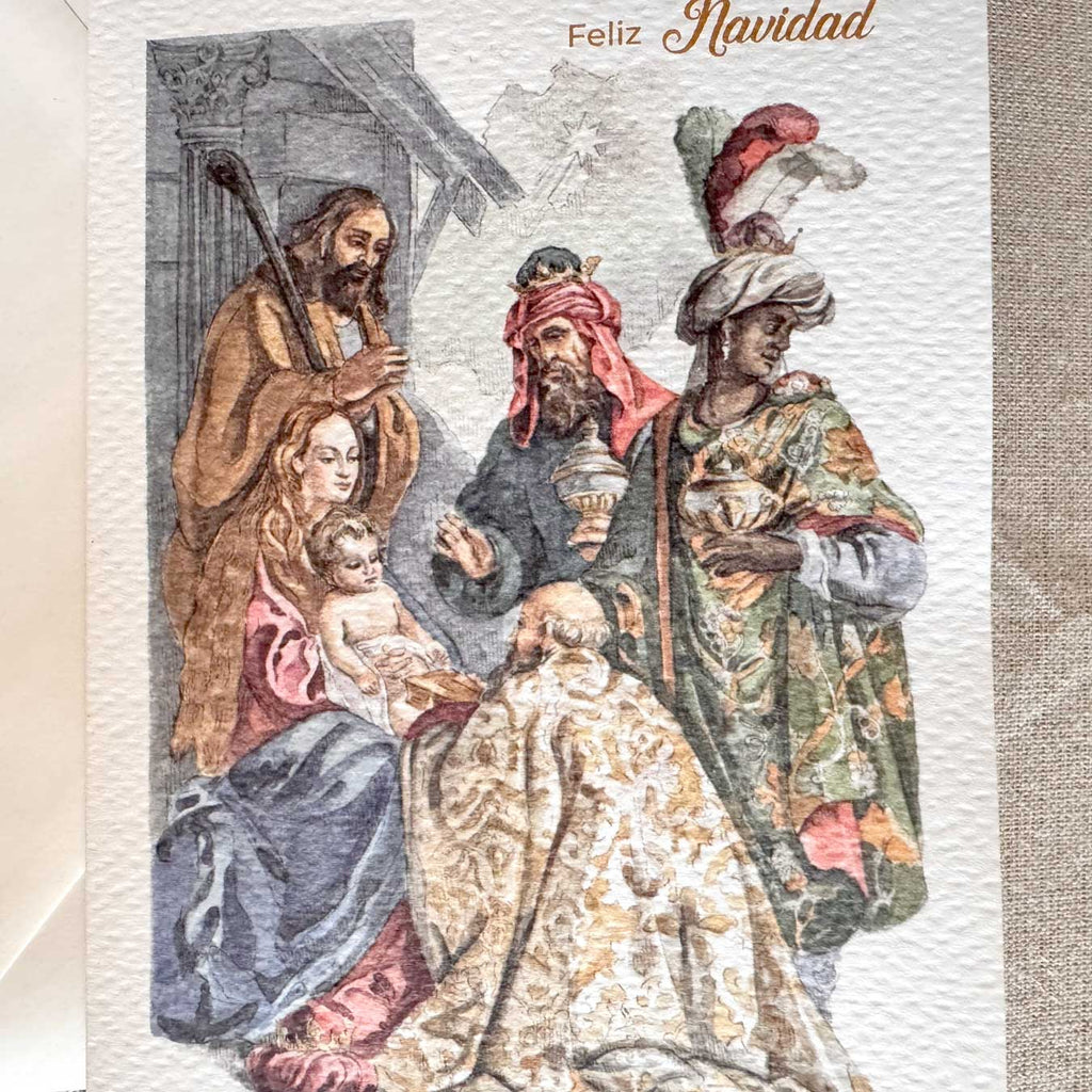 Felicitación "Adoración de los Reyes Magos"