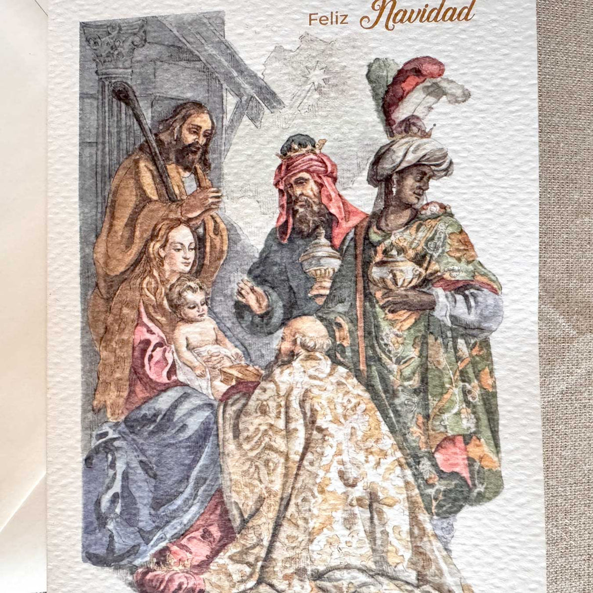 Felicitación "Adoración de los Reyes Magos"