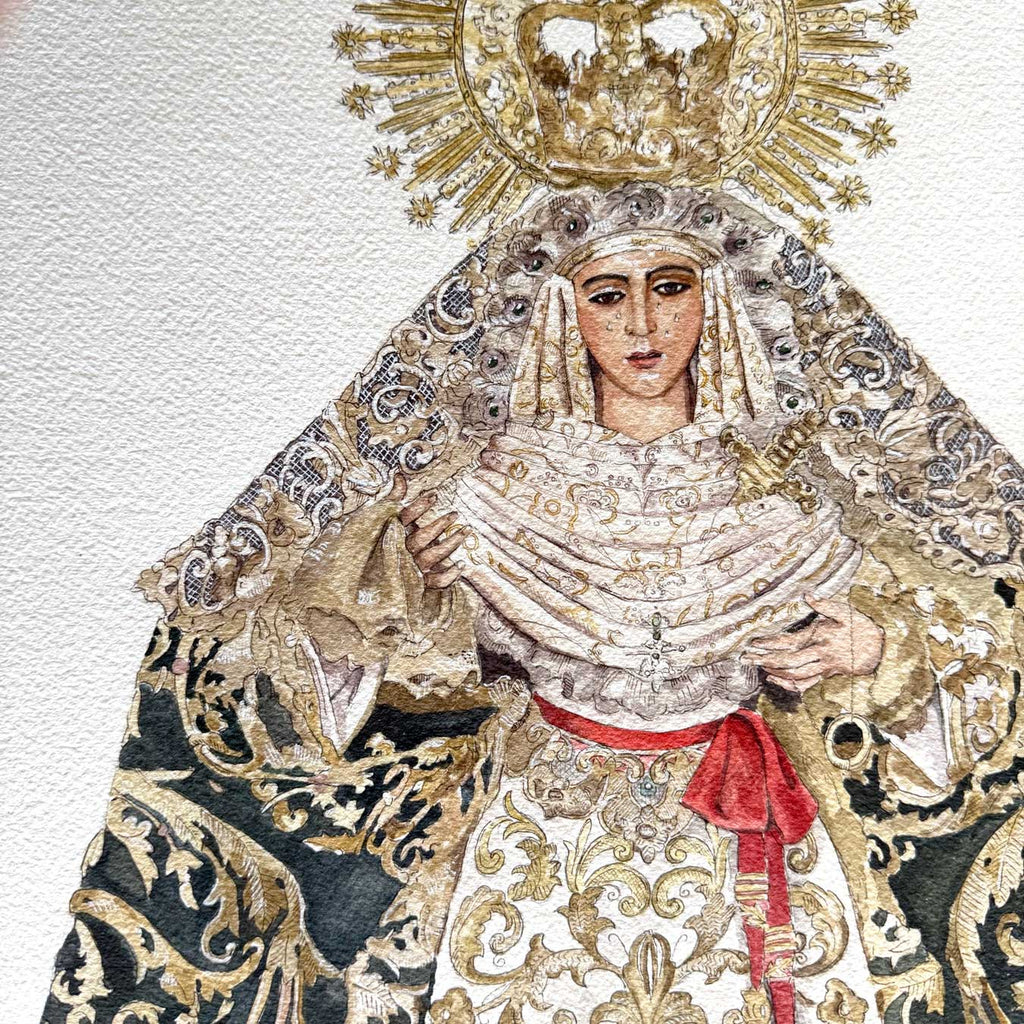 Virgen Esperanza de Triana. Sevilla. ACUARELA ORIGINAL