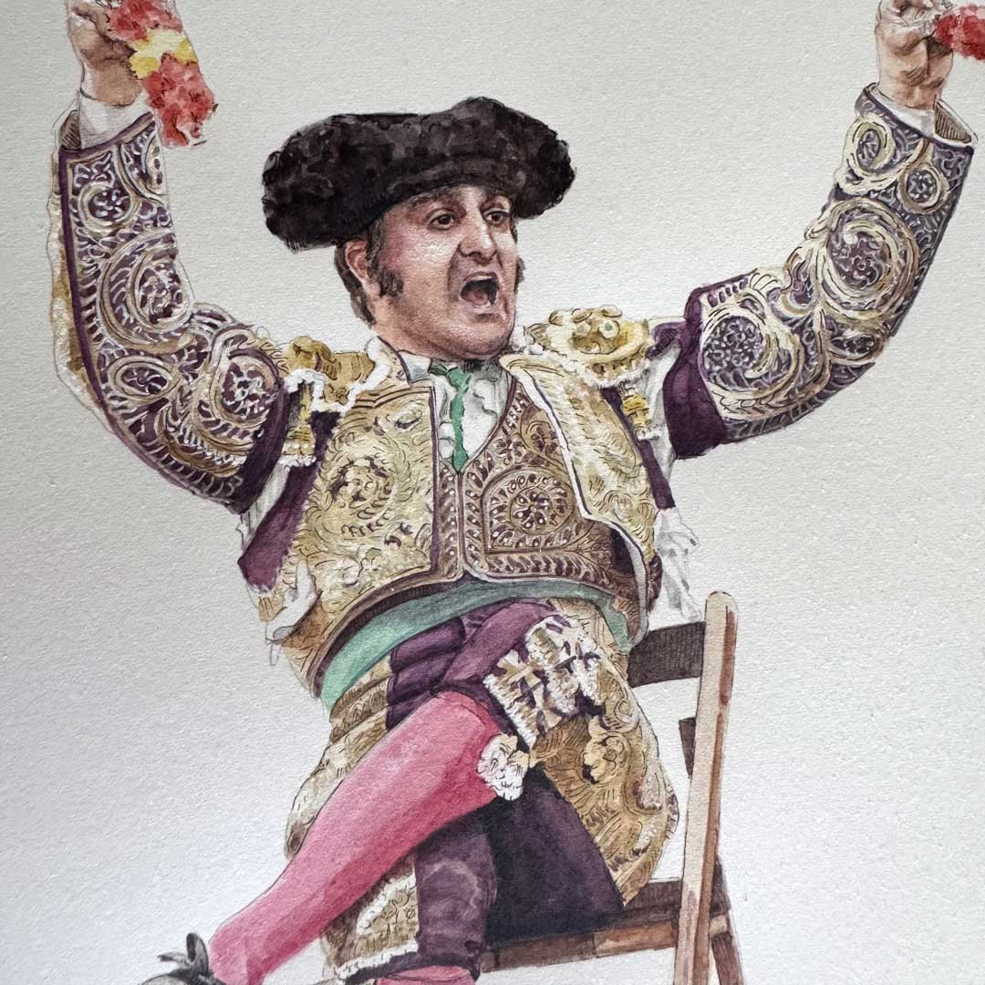 Morante en la Maestranza. ACUARELA ORIGINAL