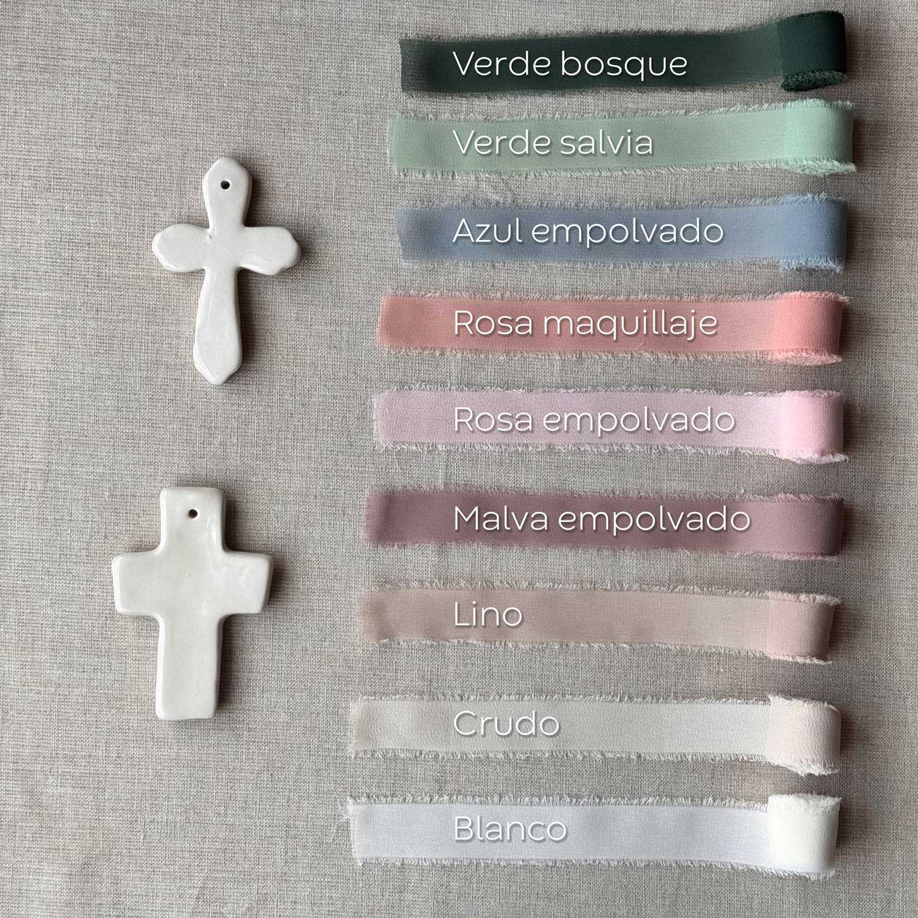 Cruz de cerámica artesanal esmaltada (Latina)